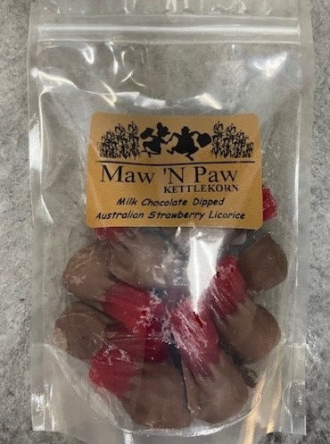 Milk Chocolate Dipped Strawberry Australian Licorice – Maw N Paw